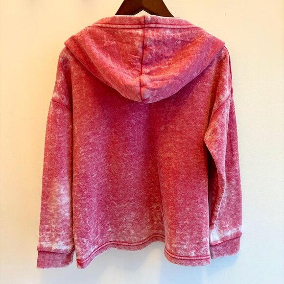 🆕 Vintage Havana (Nordstrom brand) Kids' New Burnout Red Front Lace Hoodie - Picture 3 of 7